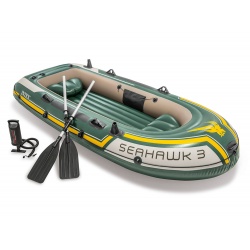 Ponton 3-osobowy INTEX Seahawk 3 Set, 295 x 137 x 43 cm z pompką i wiosłami