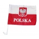 Flaga samochodowa Polski na szybę samochodu na maszcie