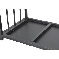 Metalowy kosz na drewno kominkowe czarny stojak 50,5 x 37 x 50cm
