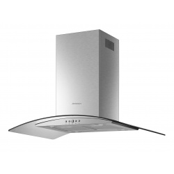 Okap kuchenny kominowy 90 cm wyspowy BERDSEN BT-224 szyba ze szkła hartowanego stal INOX