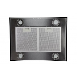 Okap kuchenny kominowy 90 cm wyspowy BERDSEN BT-224 szyba ze szkła hartowanego stal INOX