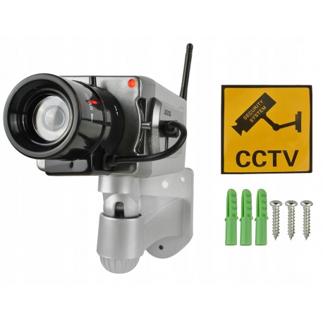 Ruchoma atrapa kamery do monitoringu CCTV kamera z czujnikiem ruchu Led