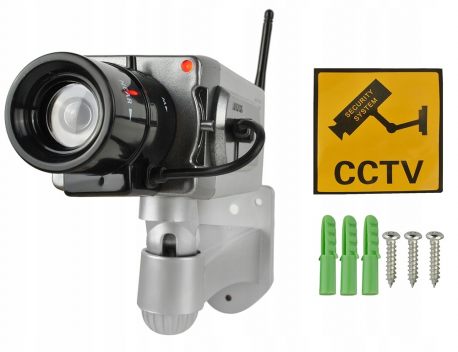 Ruchoma atrapa kamery do monitoringu CCTV kamera z czujnikiem ruchu Led