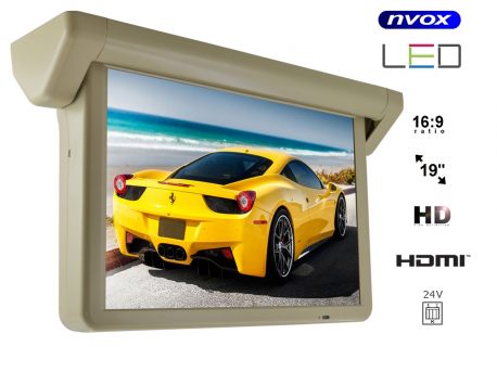 Monitor podwieszany LED HD 19" podsufitowy automatycznie opuszczany HDMI VIDEO-IN 24V