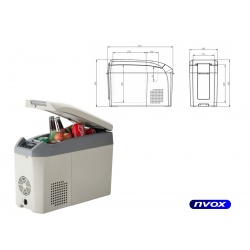 Samochodowa lodówka NVOX zamrażarka sprężarkowa pojemność 18L z kompresorem 12V 24V