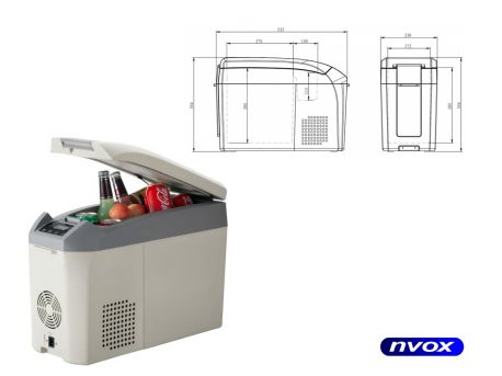 Samochodowa lodówka NVOX zamrażarka sprężarkowa pojemność 18L z kompresorem 12V 24V