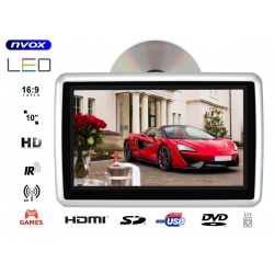 Przenośny odtwarzacz samochodowy montowany na prętach zagłówka NVOX 10 cali TFT LCD HD SD USB napęd DVD nad