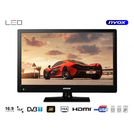Telewizor samochodowy NVOX LED 15,6 tuner DVB-T MPEG-4/2 wejście USB HDMI