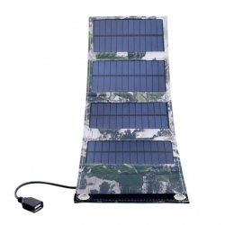 Elastyczna ładowarka solarna POWER NEED rozkładana 490 x 155 x 2 mm 6W 5V leśne maskowanie