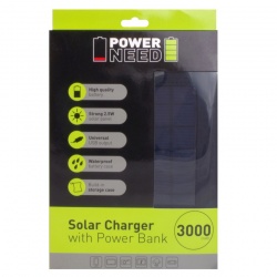 Podróżna ładowarka solarna z panelem 3000 mAh w etui praktyczne mocowania