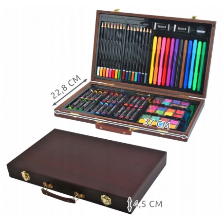 Zestaw do malowania rysowania walizka kredki farby 81 elementów