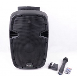 Mobilny zestaw nagłośnieniowy Ibiza Sound odtwarzacz MP3 Bluetooth z mikrofonem na kółkach