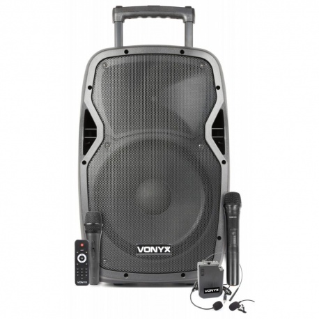 Kolumna mobilna Vonyx AP1200PA 12 calowy głośnik moc 600W body pack z mikrofonem nagłownym