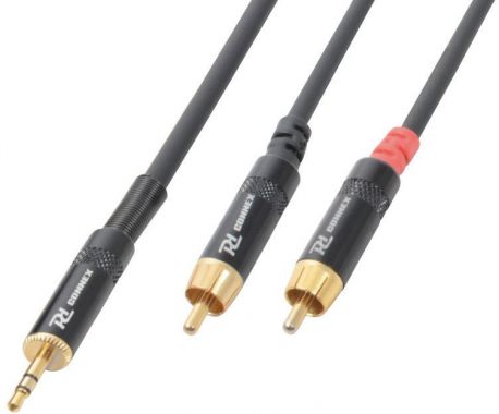 Kabel mini Jack 3,5 stereo na 2x cinch RCA męski PD Connex długość przewodu 1,5 metra