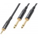 Kabel głośnikowy mini Jack męski 3,5 mm stereo - 2x Jack 6,3 mm mono PD Connex długość 3 metry