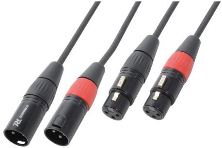 Kabel sygnałowy 2x XLR (m) - 2x XLR (f) PD Connex długość 0,5 metra