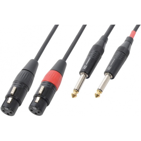 Kabel sygnałowy 2x XLR (f) - 2x Jack 6,3 mm mono PD Connex długość 1,5 metrów