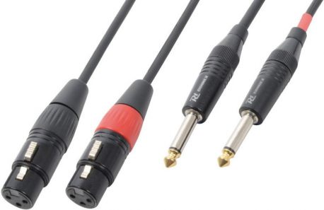 Kabel sygnałowy 2x XLR (f) - 2x Jack 6,3 mm mono PD Connex długość 1,5 metrów