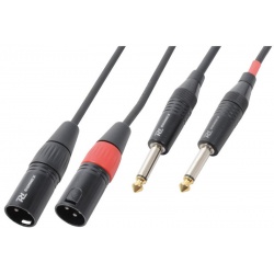 Kabel sygnałowy 2x XLR męski - 2x Jack 6,3 mm mono PD Connex 1,5 metrów