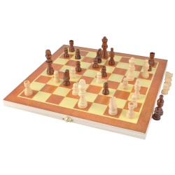 Klasyczne szachy drewniane gra zamykane w pudełku 30x30cm