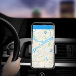Uchwyt na smartfon do samochodu na kratkę nawiewu do telefonu