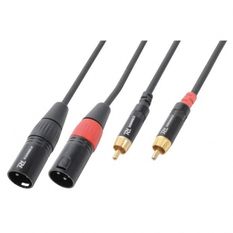 Kabel sygnałowy 2x XLR (m) - 2x RCA (m) PD Connex długość 3 metrów