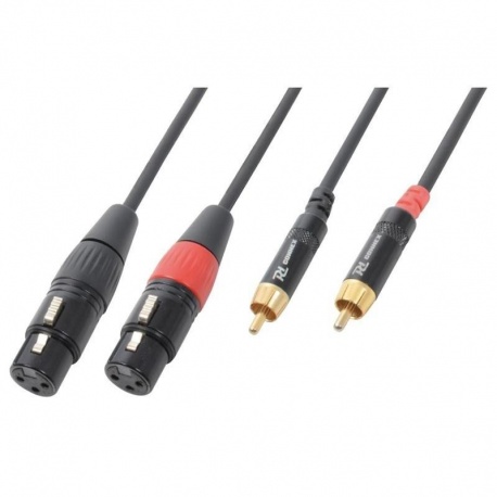 Kabel sygnałowy 2x XLR (f) - 2x RCA (m) PD Connex długość 1,5 metra