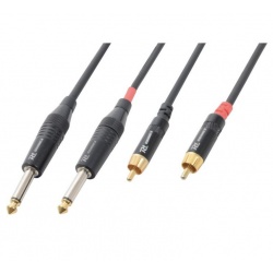Kabel sygnałowy 2x JACK 6.3 mono - 2x RCA (m) PD Connex długość 1,5 metra