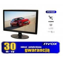 Monitor do samochodu 15 cali ekran Digital LED Hi-Contrast VGA HDMI wejście AV