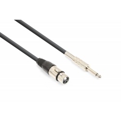Kabel mikrofonowy XLR (f) - JACK 6,3 mm mono marki VONYX długość 1,5 metra