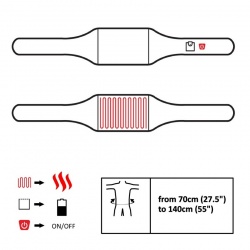 Ogrzewany pas na brzuch grzejący uniwersalny z złaczem USB 3 tryby pracy