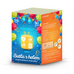 Butla z Helem 0,25 m3 balony 30x wstążka 40m HEL do balonów