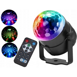 Kula dyskotekowa Led Ball Disco Laser Rgb czujnik dźwięku pilot