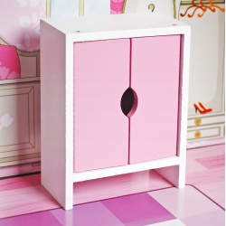 Drewniany domek dla lalek Ricokids zestaw zabawki mebelki 70 x 62 x 27 cm