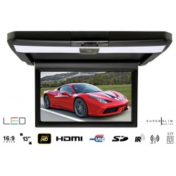 Monitor podwieszany LCD 13 cali LED FULL HD HDMI USB SD IR FM 12V