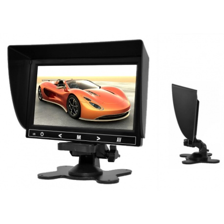 Monitor samochodowy z ekranem LCD o przekątnej 7 cali NVOX do podgladu z kamery cofania 2x wejście video 4PinQuad