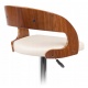Hoker barowy wysokie krzesło z oparciem drewno chrom ekoskóra