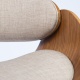 Wysoki prestiżowy hoker barowy krzesło z oparciem drewno chrom tapicerka