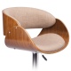 Wysoki prestiżowy hoker barowy krzesło z oparciem drewno chrom tapicerka