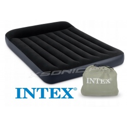 Materac welurowy z zagłówkiem i pompką 191 x 137 x 23 cm INTEX 66780