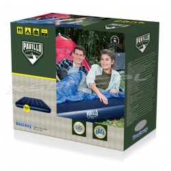 Duży dmuchany materac welurowy 203 x 152 x 22 cm Queen Blue Bestway 67003