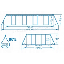 Basen ogrodowy 549 x 274 x 122 BESTWAY z pompą piaskową 56466
