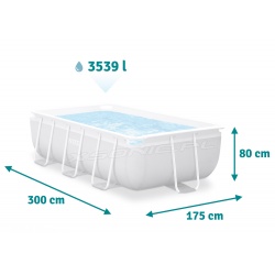Basen ogrodowy prostokątny 300 x 175 x 80cm INTEX 26784 4w1
