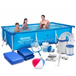 Basen prostokątny 300 x 201 x 66 cm 15w1 Bestway 56404 komplet