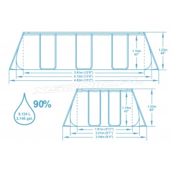 Basen ogrodowy 404 x 201 x 122 cm prostokątny 17w1 Bestway 56457