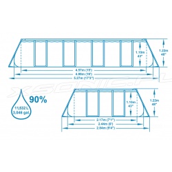 Basen ogrodowy 488 x 244 x 122 cm 17w1 Bestway 56670 prostokątny