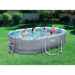 Basen ogrodowy owalny 488 x 305 x 107 cm stelażowy 18w1 Bestway 56448