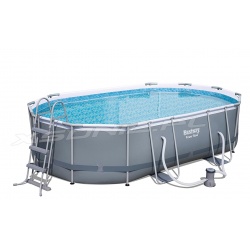 Basen ogrodowy owalny 488 x 305 x 107 cm stelażowy 18w1 Bestway 56448