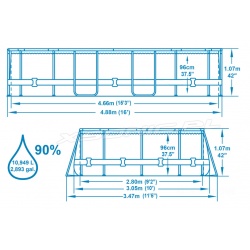 Basen ogrodowy owalny 488 x 305 x 107 cm stelażowy 18w1 Bestway 56448