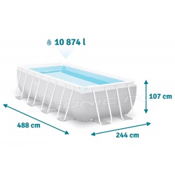 Basen prostokątny 488 x 244 x 107 cm 17w1 ogrodowy INTEX 26792 PRISM